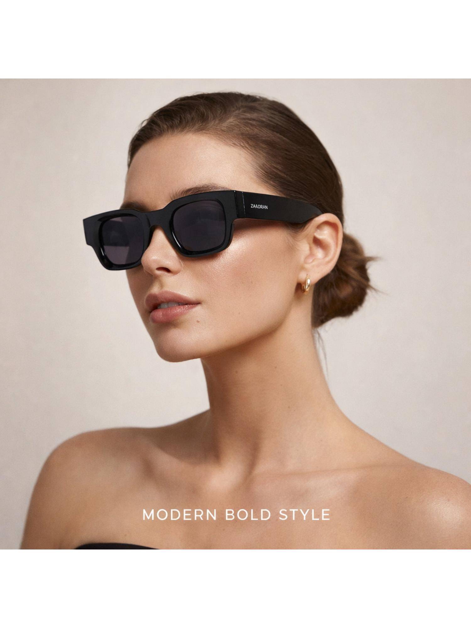 Zaadran Unisex Barcelona Black Lens Sunglasses (58)