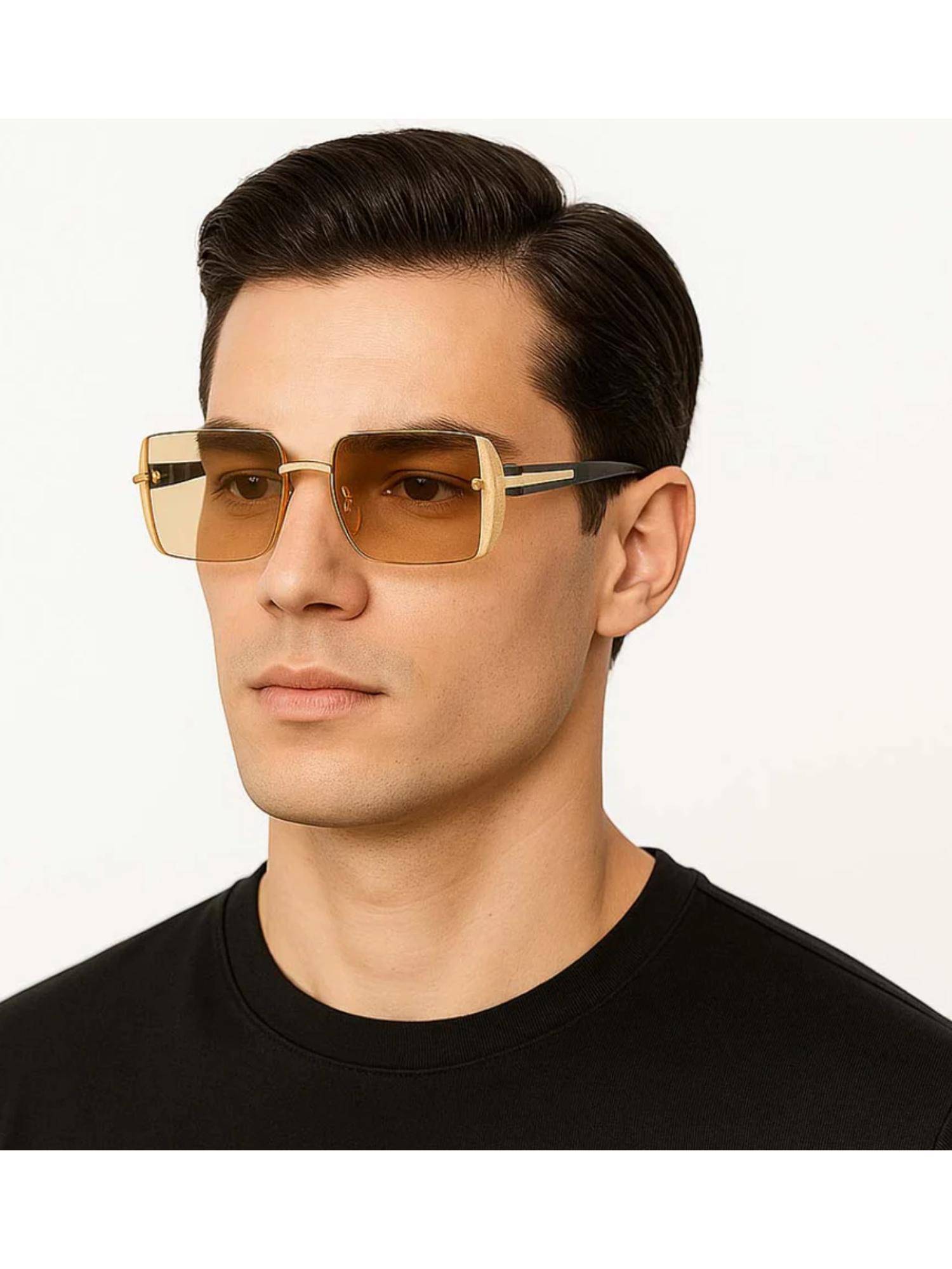 Zaadran Unisex Chicago Brown Lens Sunglasses (54)