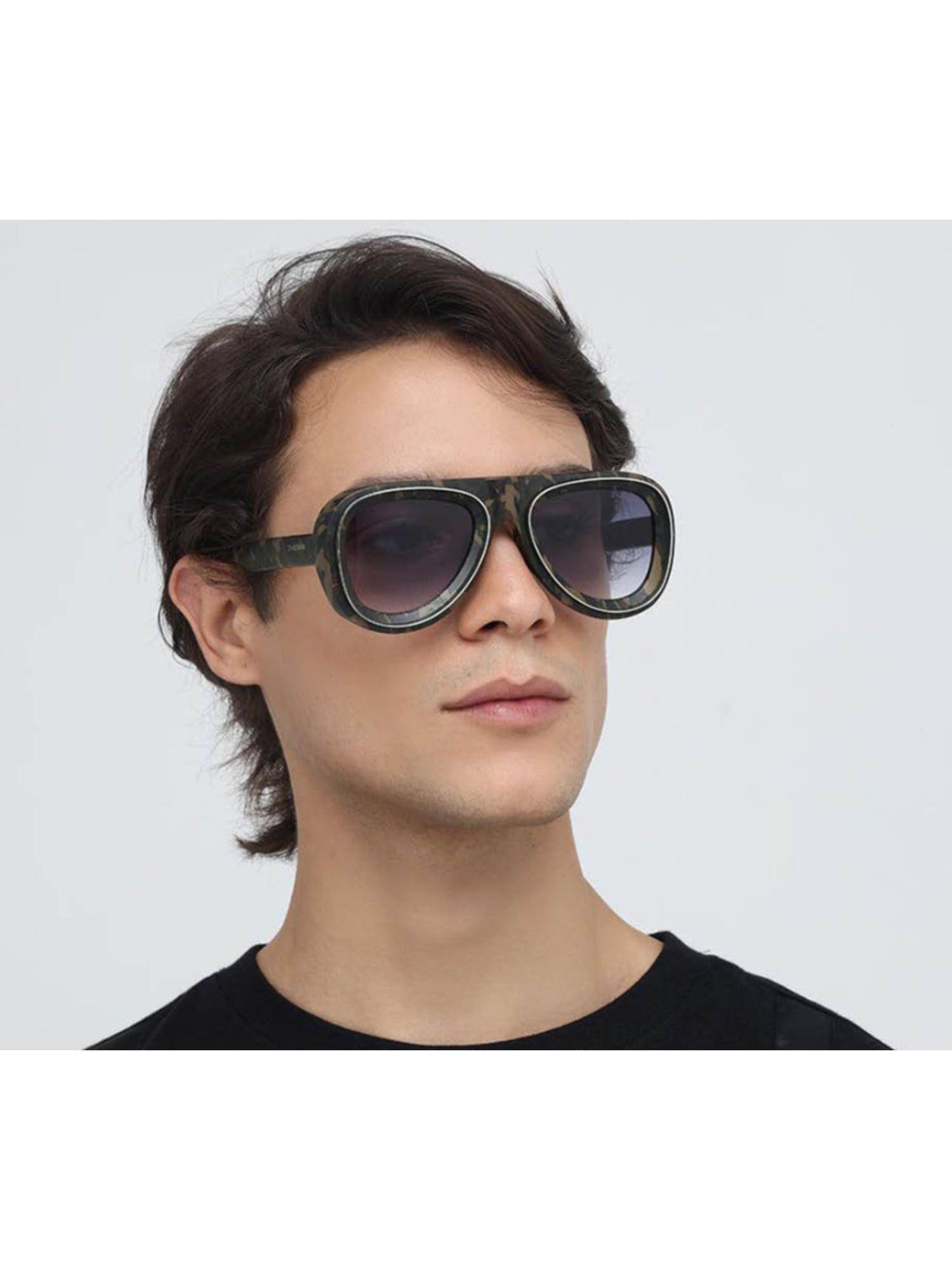 Zaadran Unisex Clubmaster Grey Lens Sunglasses (54)