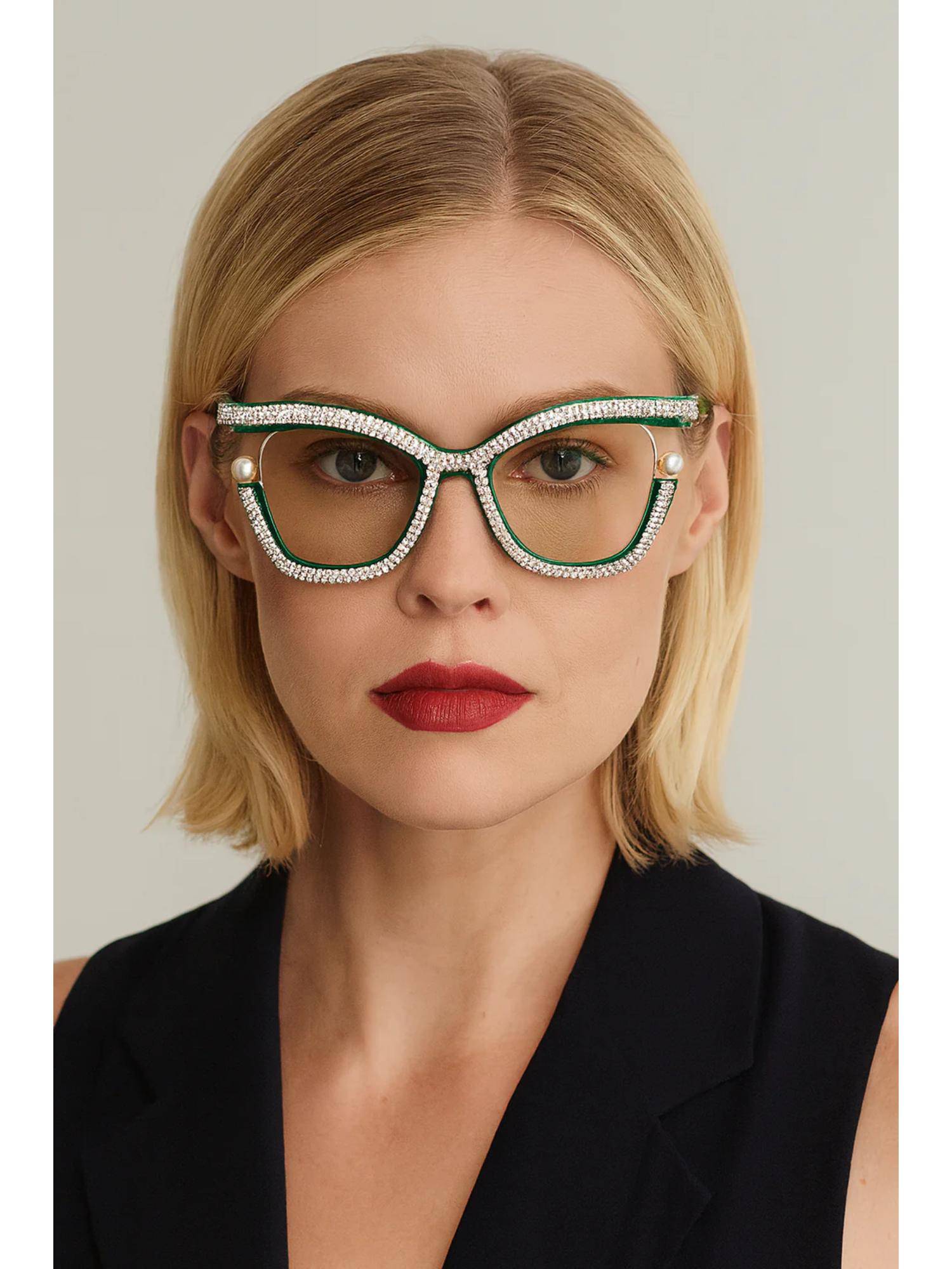 Zaadran Unisex Diamond Clear Lens Sunglasses (54)