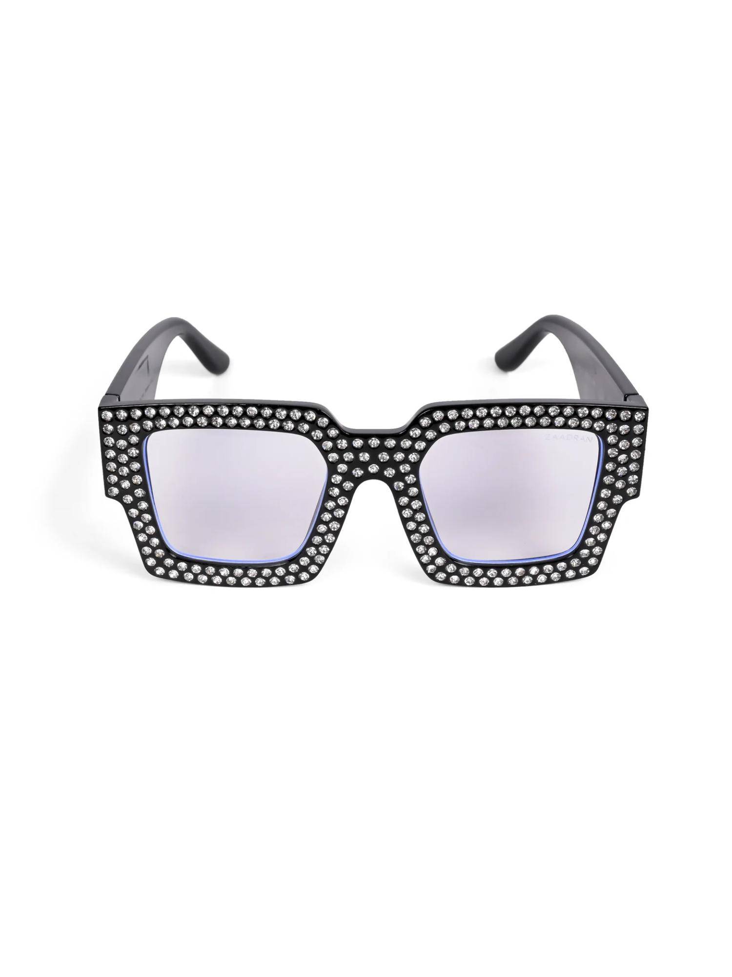 Zaadran Unisex Diamond Purple Lens Sunglasses (54)