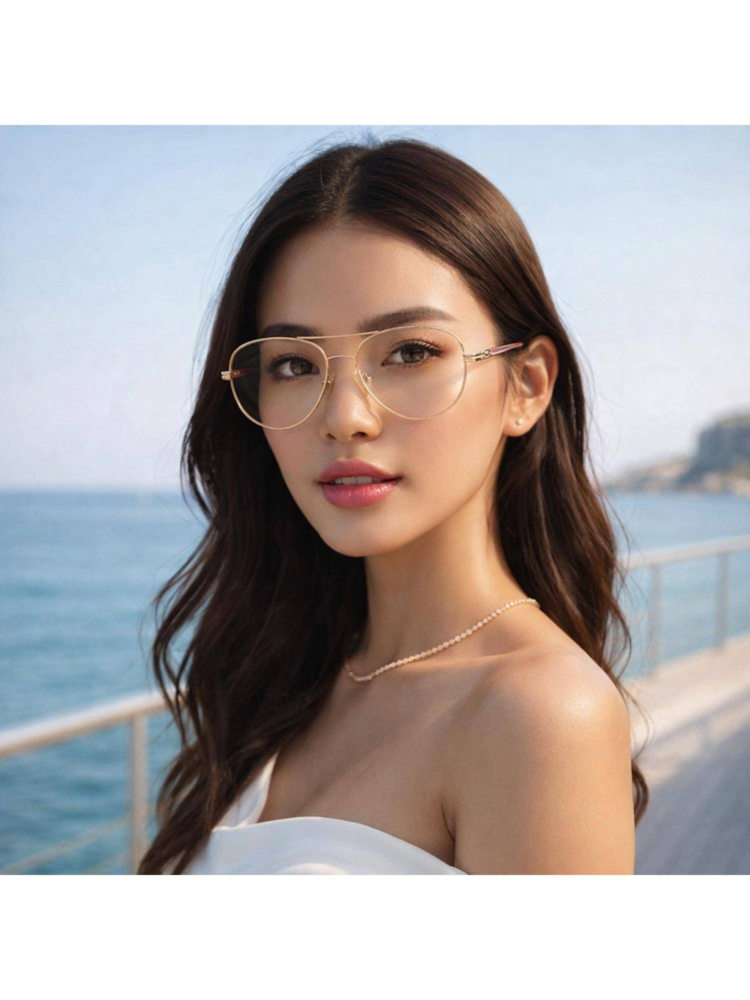Zaadran Unisex Greece Clear Lens Sunglasses (54)