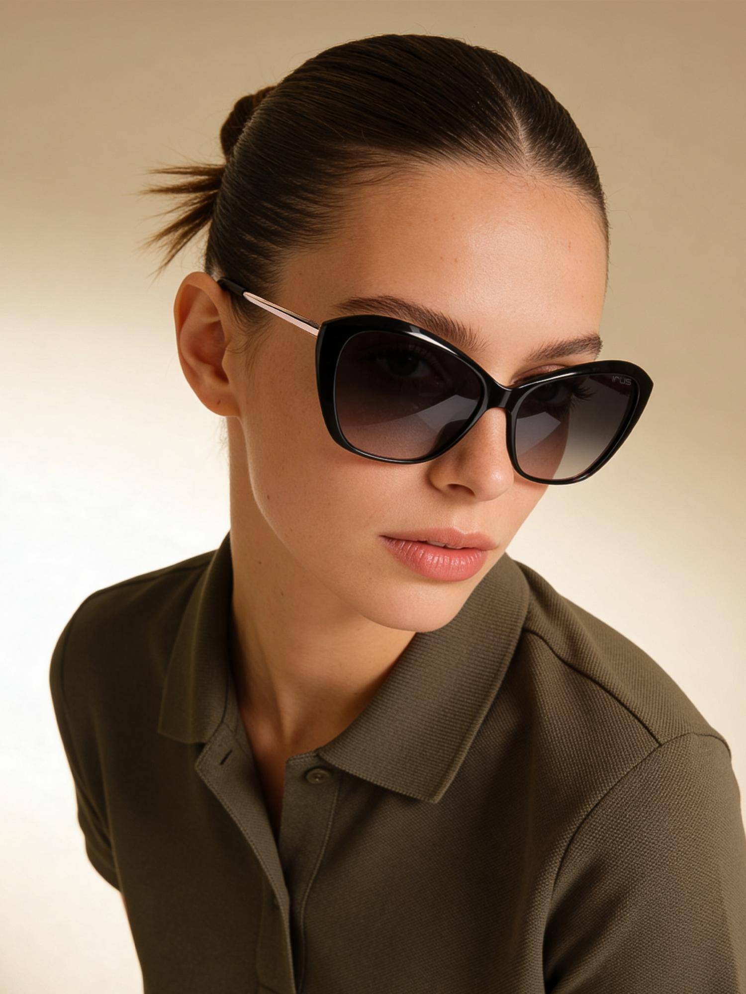 IRUS Women 100% Uv Protected Cat Eye Grey Lens Sunglasses (57)