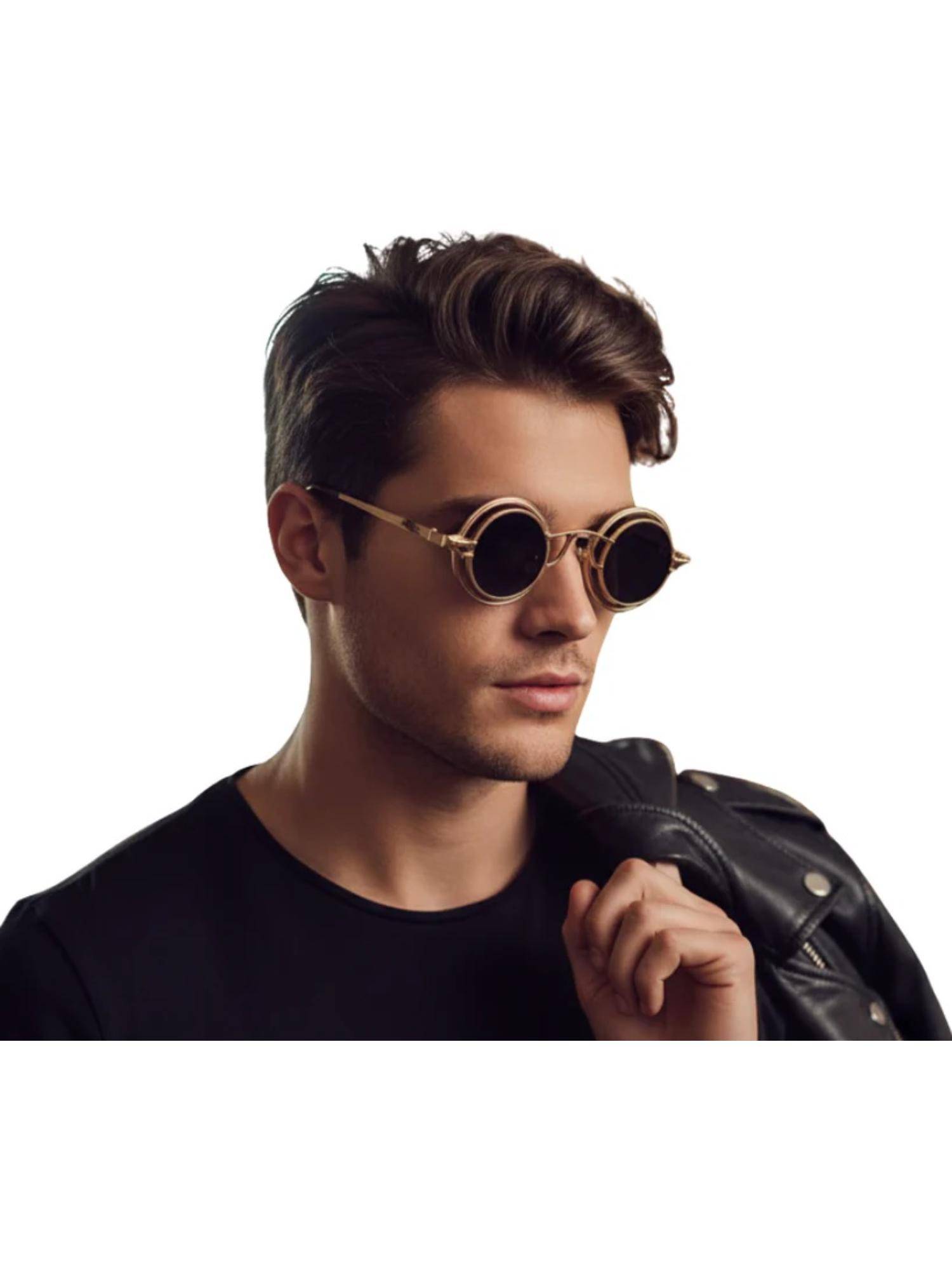 Zaadran Unisex Mafia Black Lens Sunglasses (56)