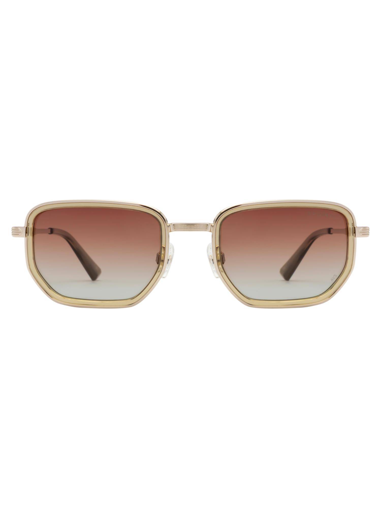 Opium Eyewear Unisex Lightweight Polarised & UV Protected Hexagon Brown Lens Sunglasses (51)