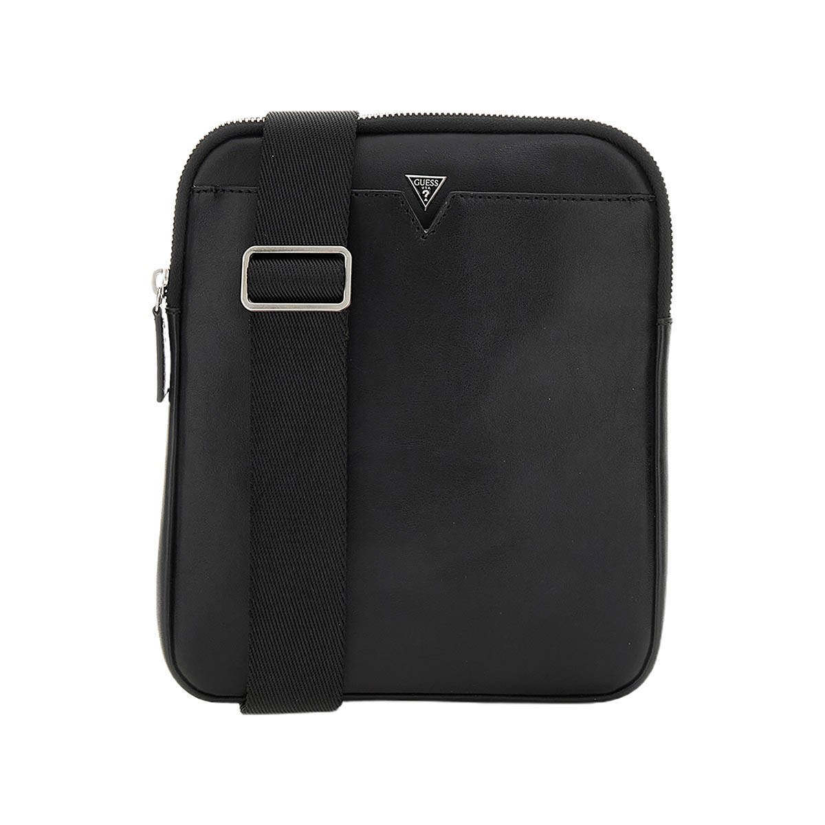 Guess Black Solid Firenze Flat Crossbody Bag