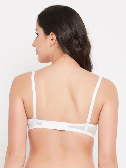 Buy Clovia Level 1 Push-Up Non-Wired Demi Cup Multiway T-shirt Bra in White  Online