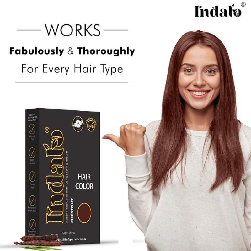 Buy Indalo Ammonia Free Vibrant Chestnut Hair Color With Natural Ingredients Chestnut Online 4176