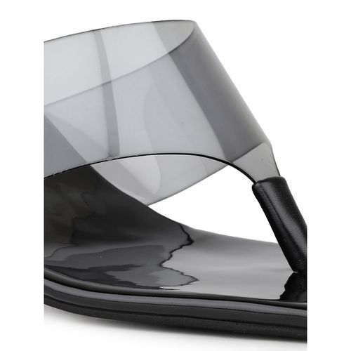 NUMALEO Women's Clear Patent Heeled Sandals — Slip On Open Toe, 2.5 Inch Block Mid Heel, Party & Dress Shoes