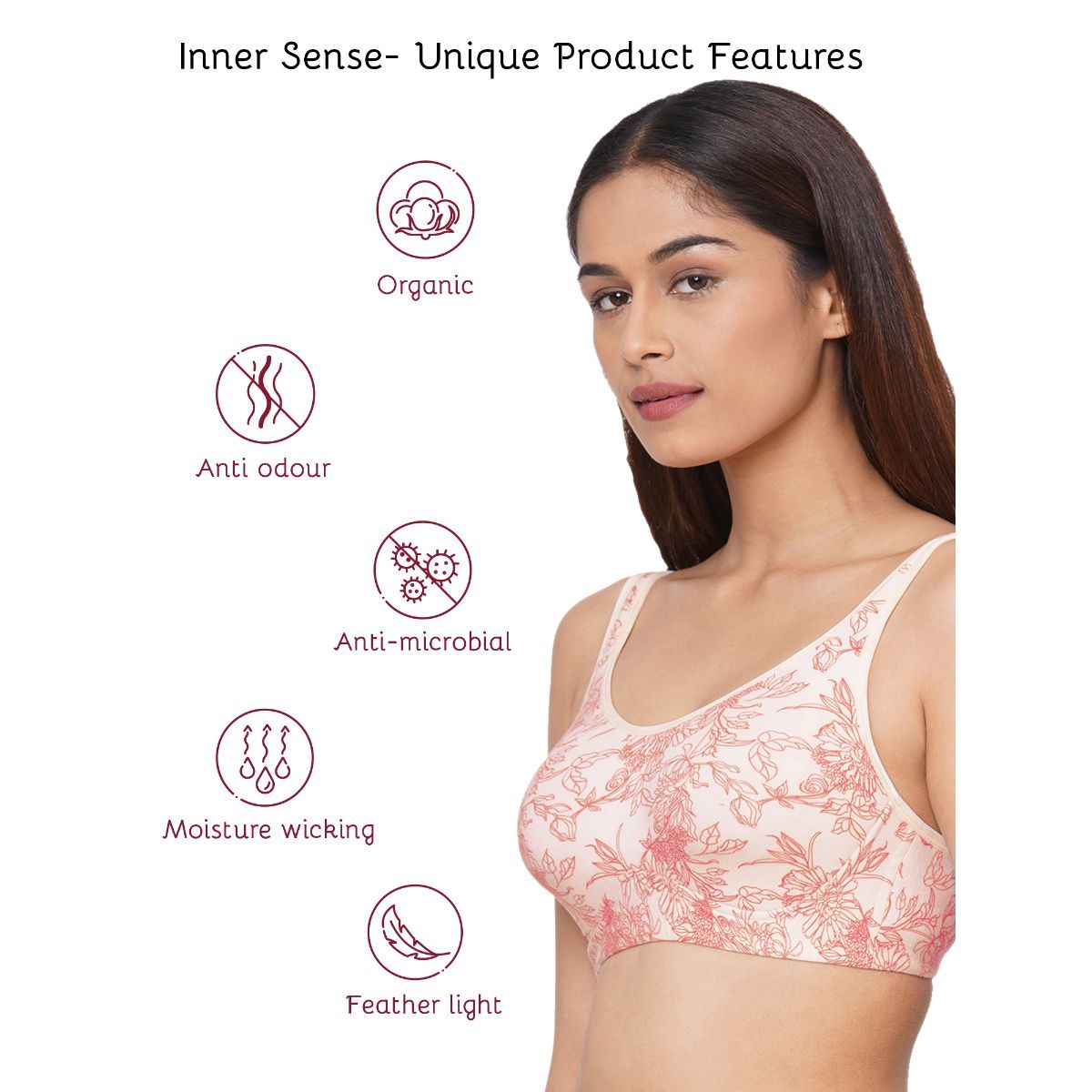 Buy Inner Sense Organic Cotton Antimicrobial Soft Cup Full Coverage