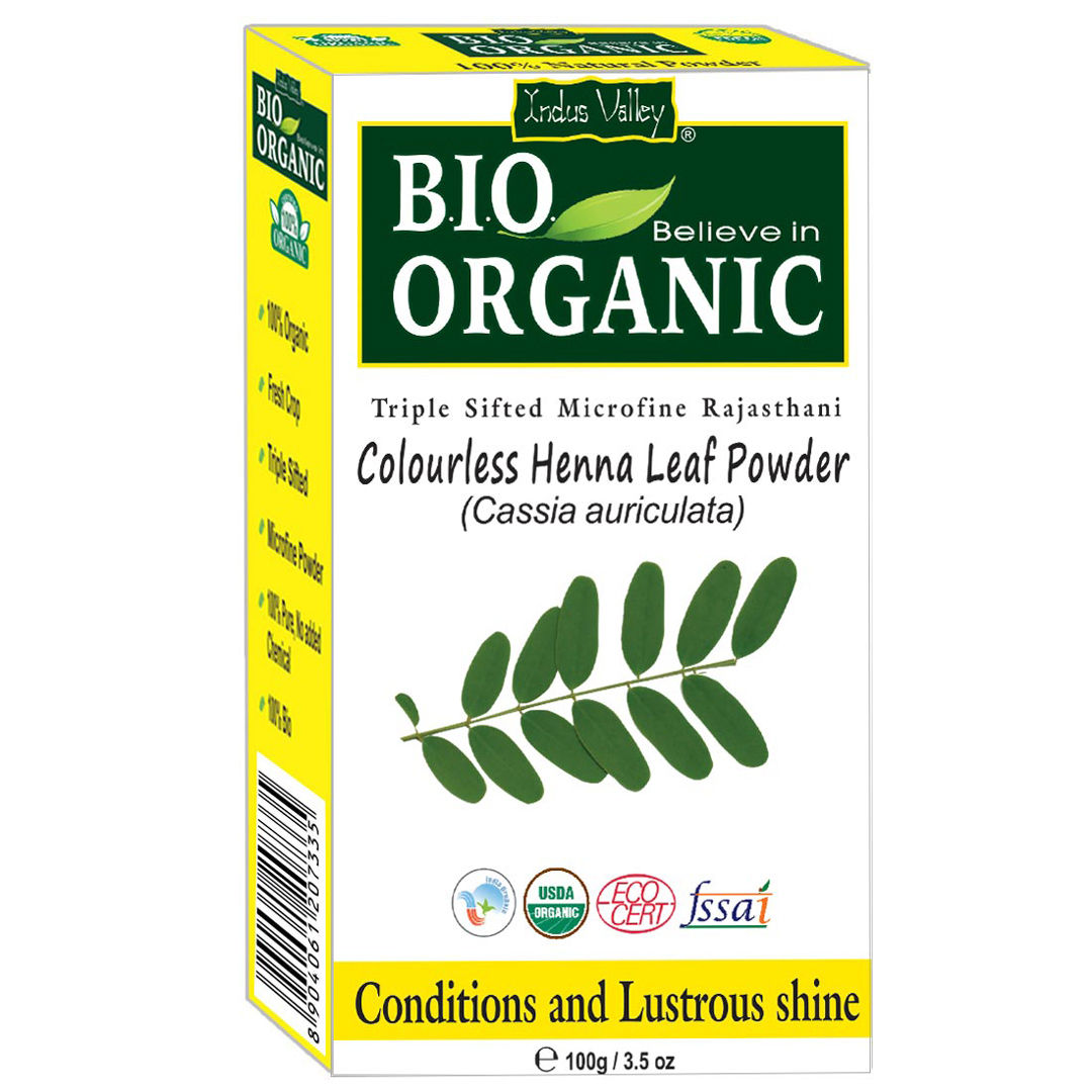 Indus Valley Bio Organic Colourless Henna Leaf Powder