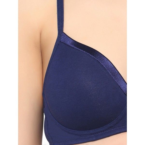 Buy SOIE Women's Non wired Cotton Bra Combo Pack of 2 MultiColor Online