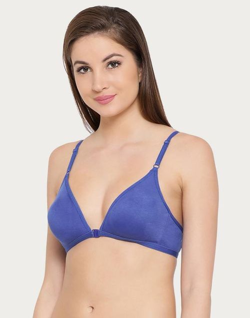 Buy Clovia Cotton Rich Non-Padded Front Open Plunge Bra Online at