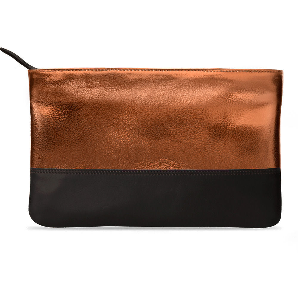 DailyObjects Copper Metallic Faux Leather Carry-All Pouch Medium