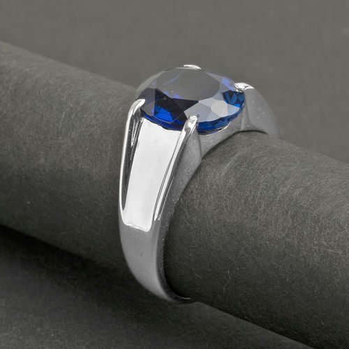 Buy Peora Silver Men's Blue Ring Online