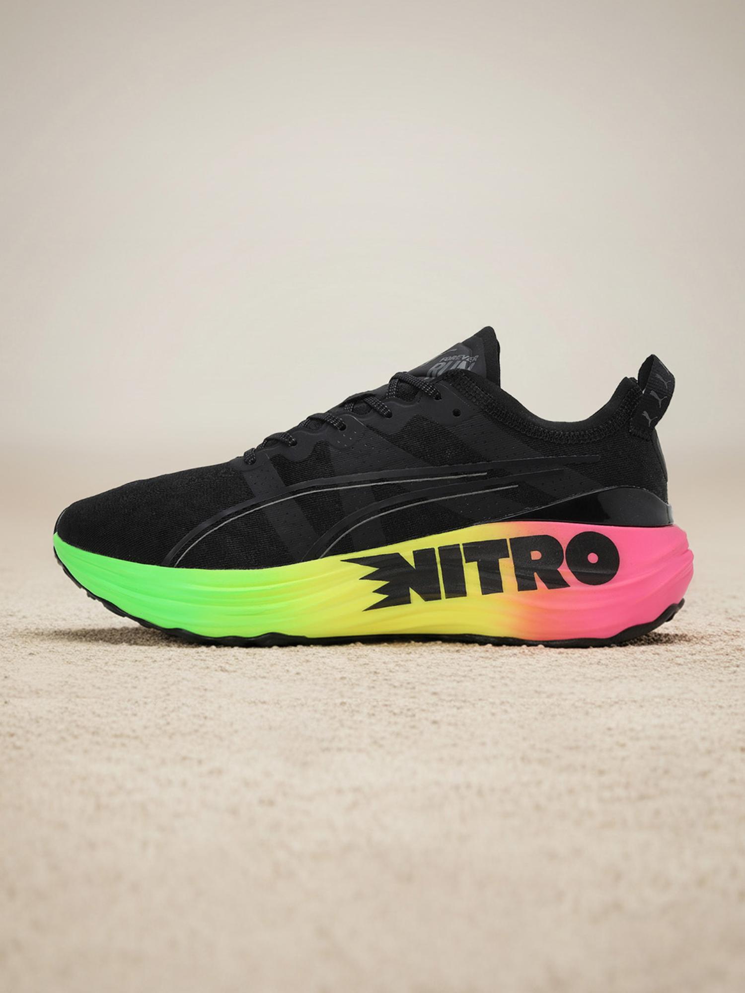 PUMA NITRO ランニングシューズ ブラック/グリーン/ピンク　27センチ Buy Puma Foreverrun Nitro Futrograde Mens Black Running Shoes (UK