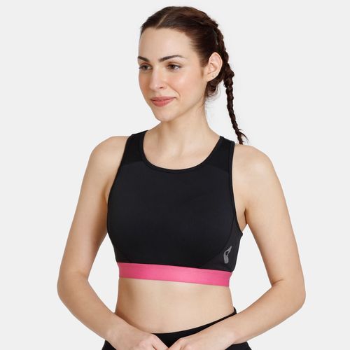 Buy Zivame Zelocity Quick Dry Sports Bra With Removable Padding -  Anthracite Online