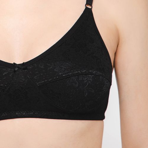 Buy Clovia Lace Solid Non-Padded Full Cup Wire Free Everyday Bra