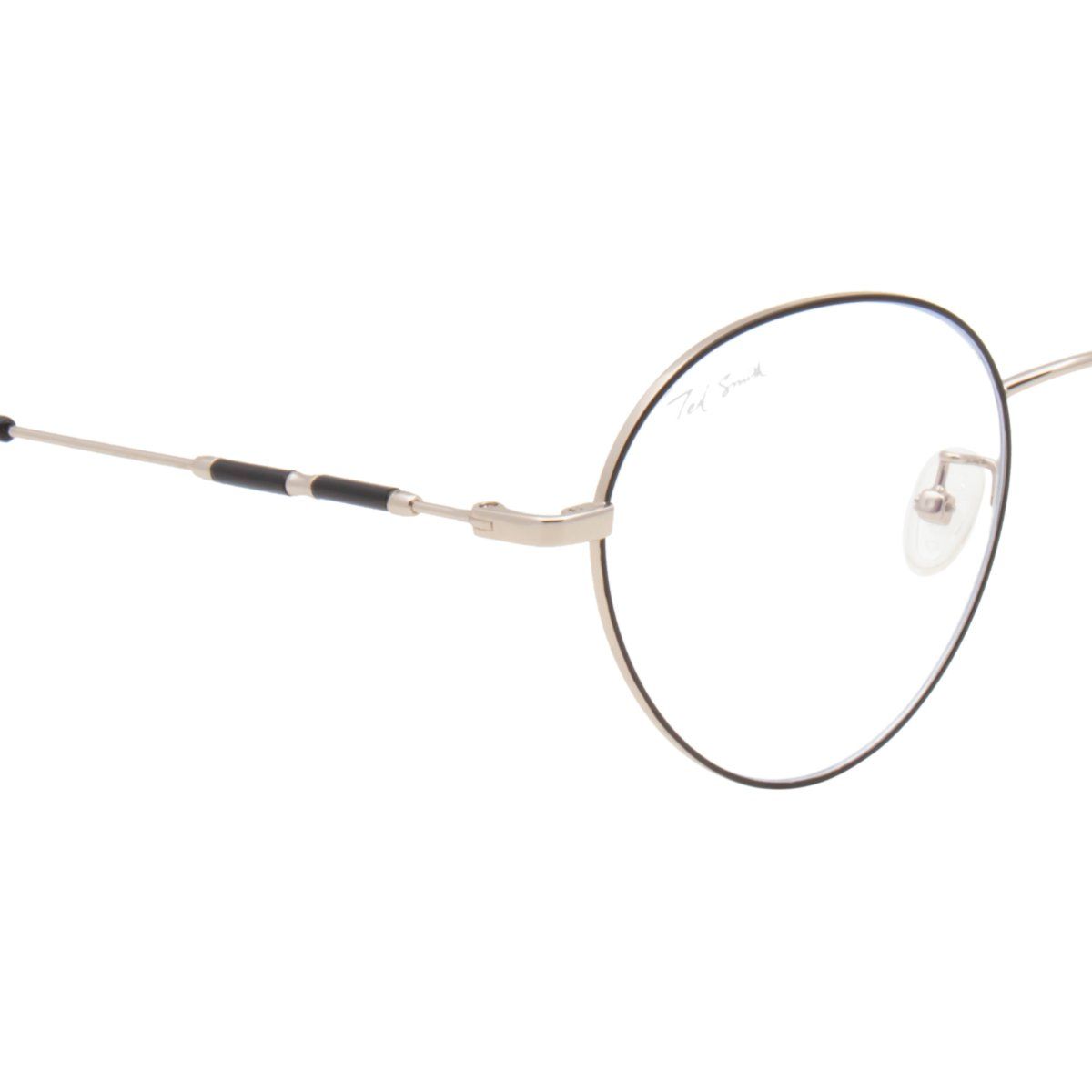 Buy TED SMITH Full Rim Black with Silver Round Eyeglasses Frames
