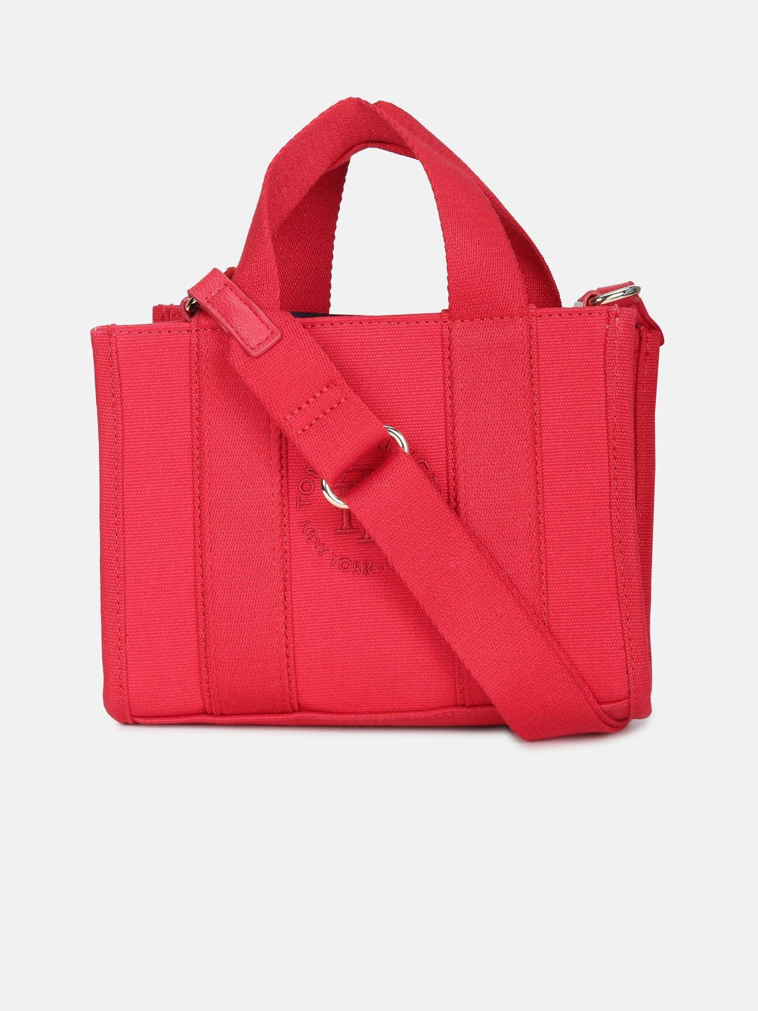Tommy Hilfiger Women Red Cotton Sling Bag with Detachable Strap