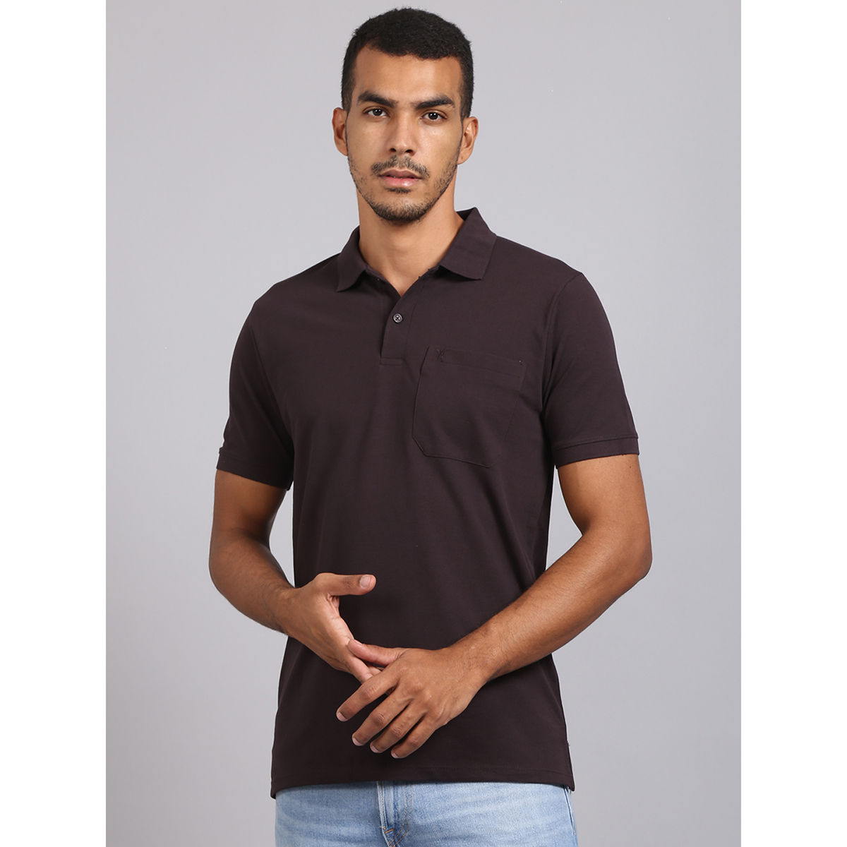 VENITIAN Men Solid Polo Neck Purple Cotton T-Shirt With (3XL): Buy VENITIAN Men Solid Neck Purple Cotton T-Shirt With Pocket (3XL) Online at Best Price in India | Nykaa
