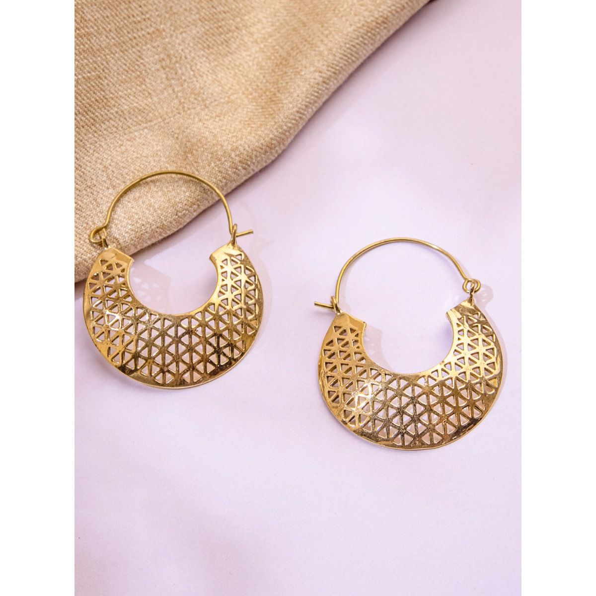 Buy Attractive Gold Earring Design Ruby Stone One Gram Gold Hoop Earrings  Online