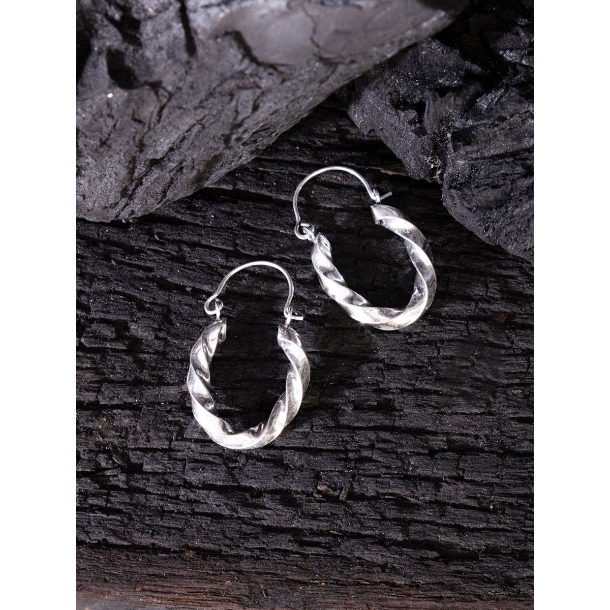 Women White 925 Silver Hoop Earrings Handmade 12 Gram  20 Grams