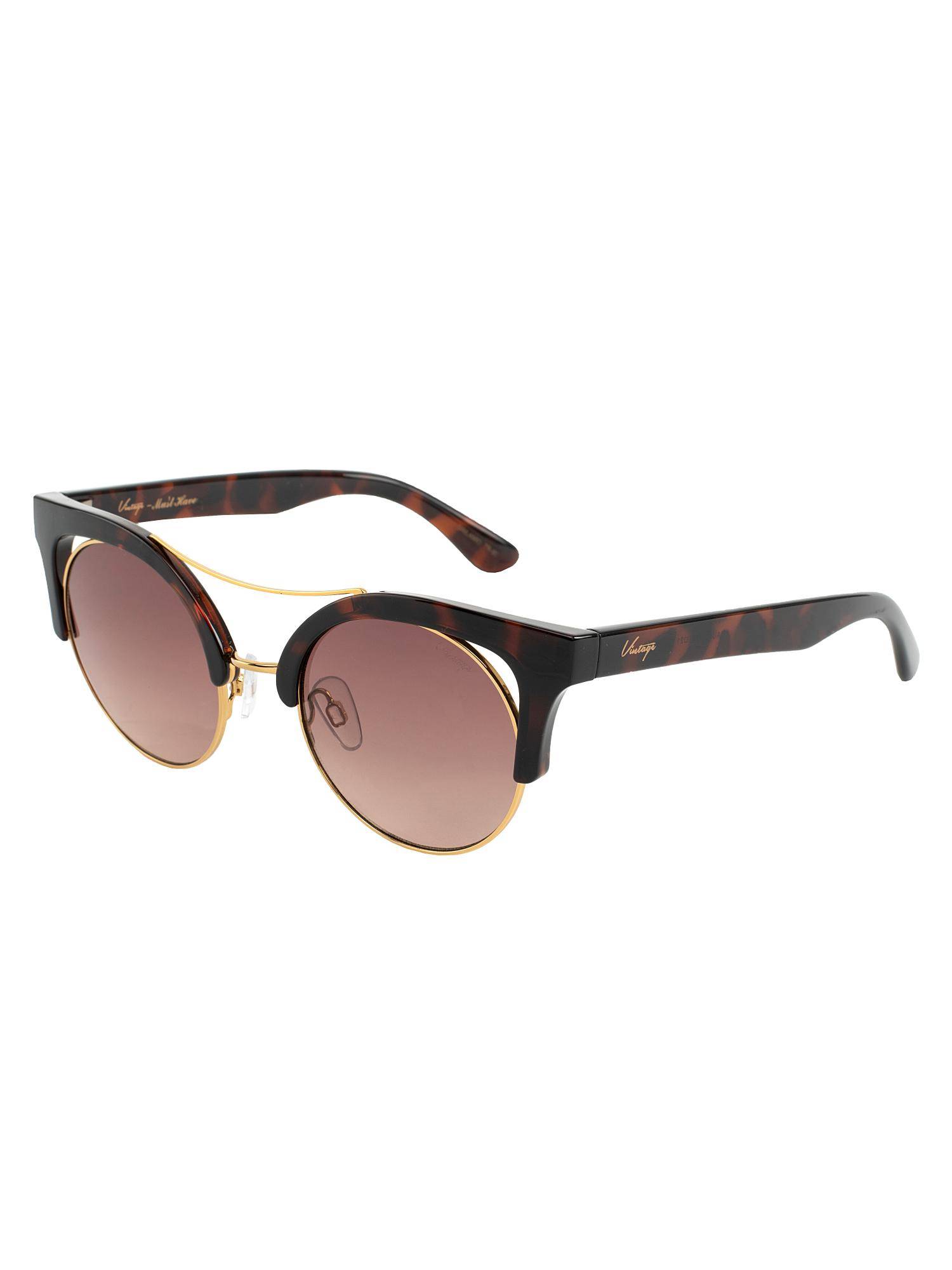 Vintage Women UV Protected Brown Lens Cat Eye Sunglasses (51)