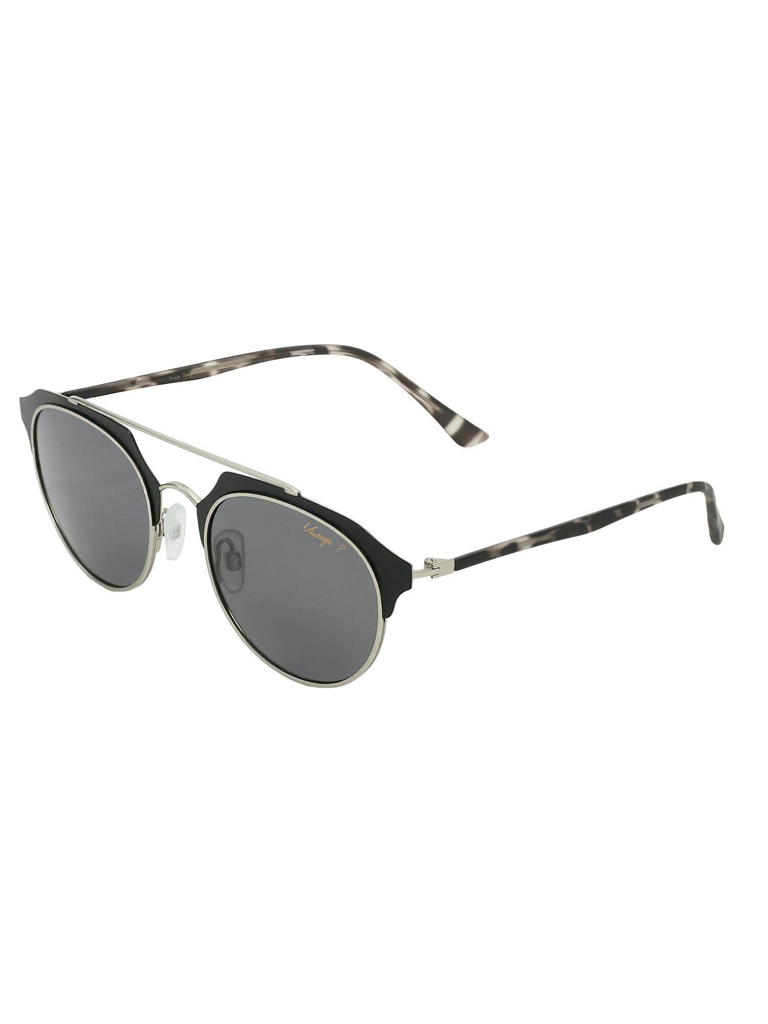 Vintage Unisex Polarised & UV Protected Grey Lens Round Sunglasses (50)