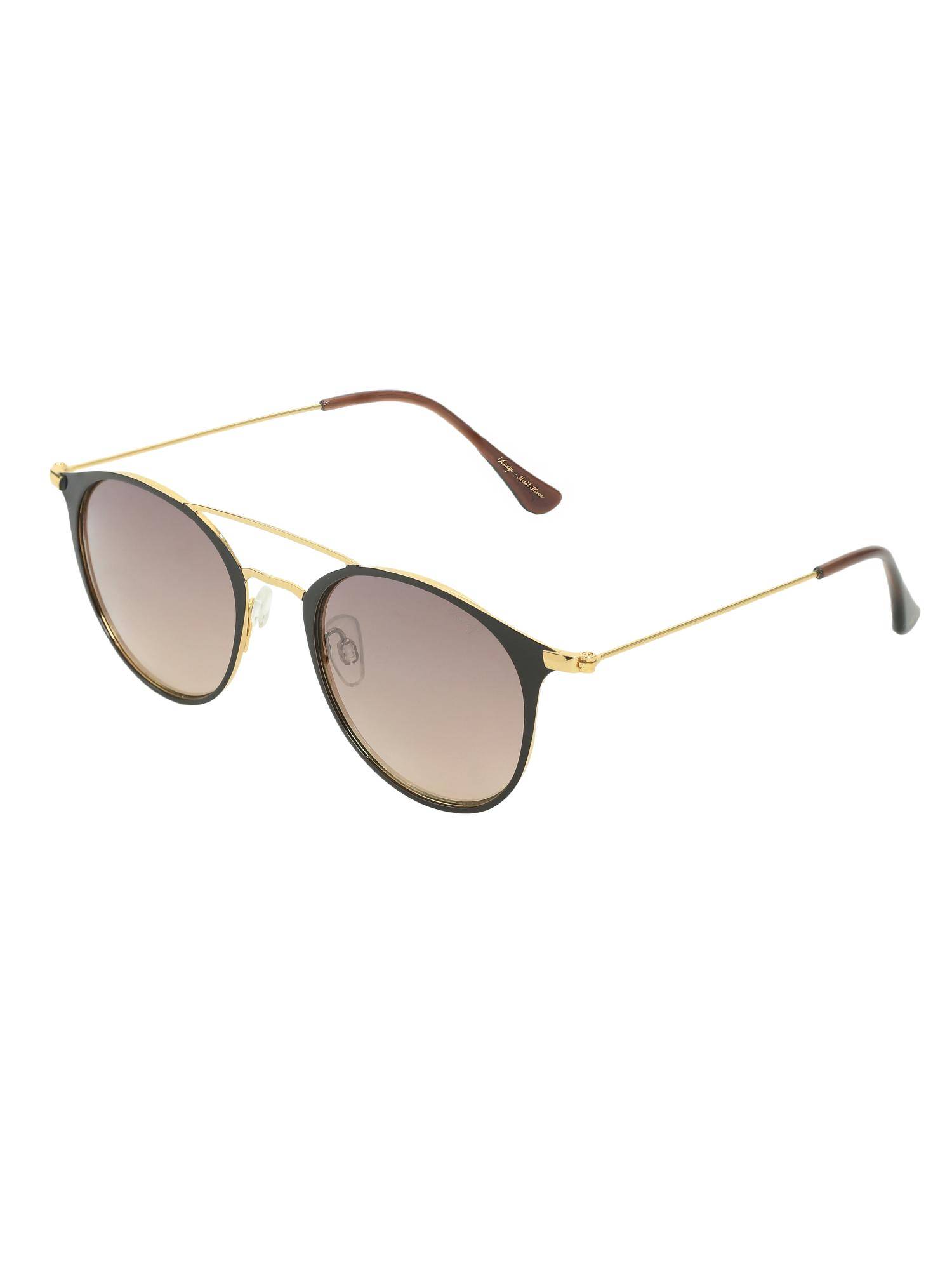 Vintage Unisex UV Protected Brown Lens Round Sunglasses (50)