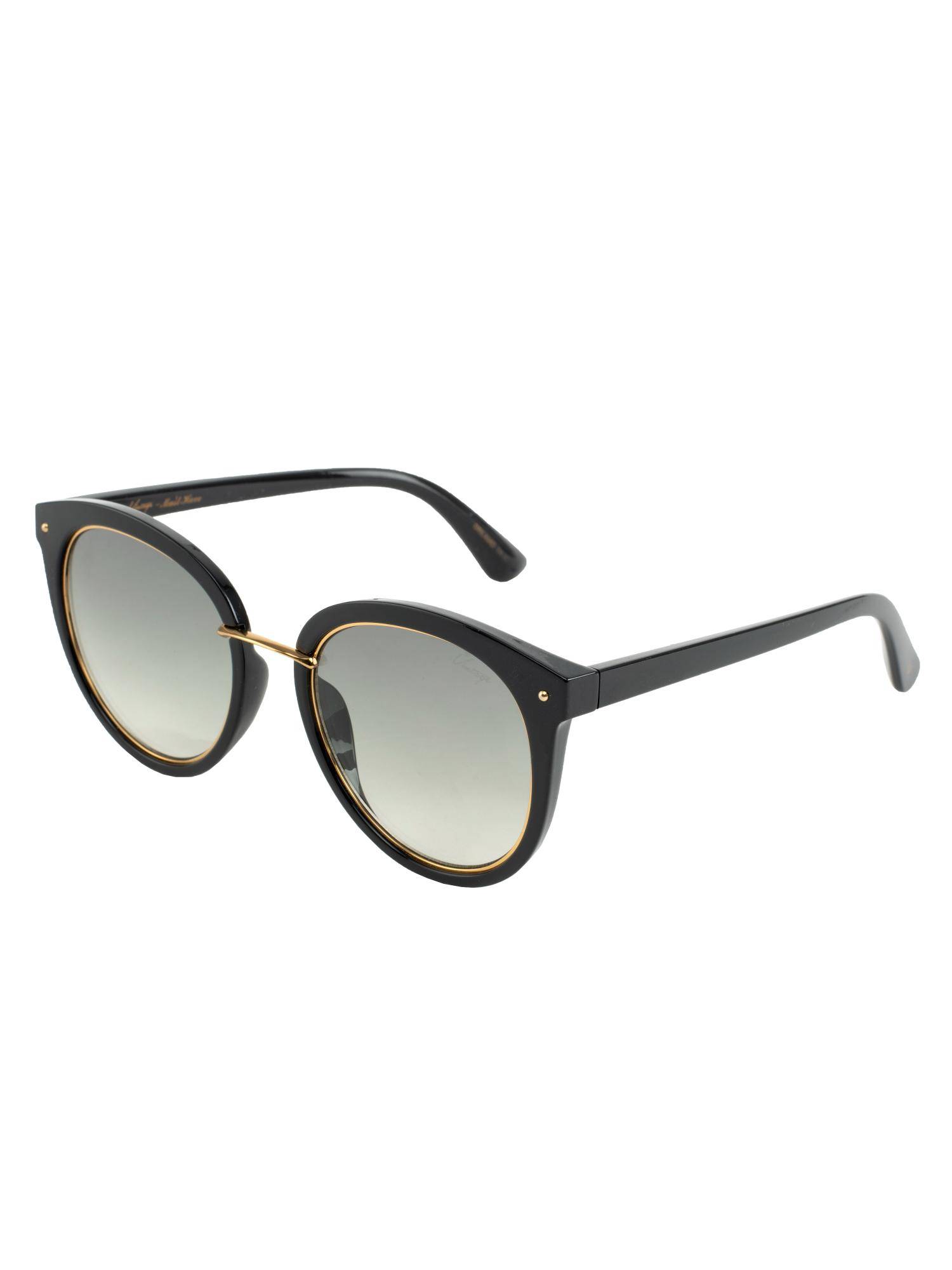 Vintage Women UV Protected Green Lens Round Sunglasses (52)