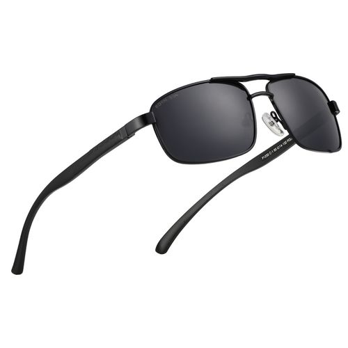 Royal Son Black Polarized Retro Rectangle Sunglasses