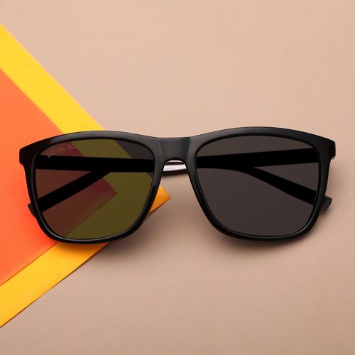 Royal Son Black Polarized Retro Square Sunglasses