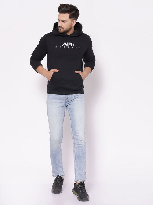 Red Tape Mens Black Hoodies