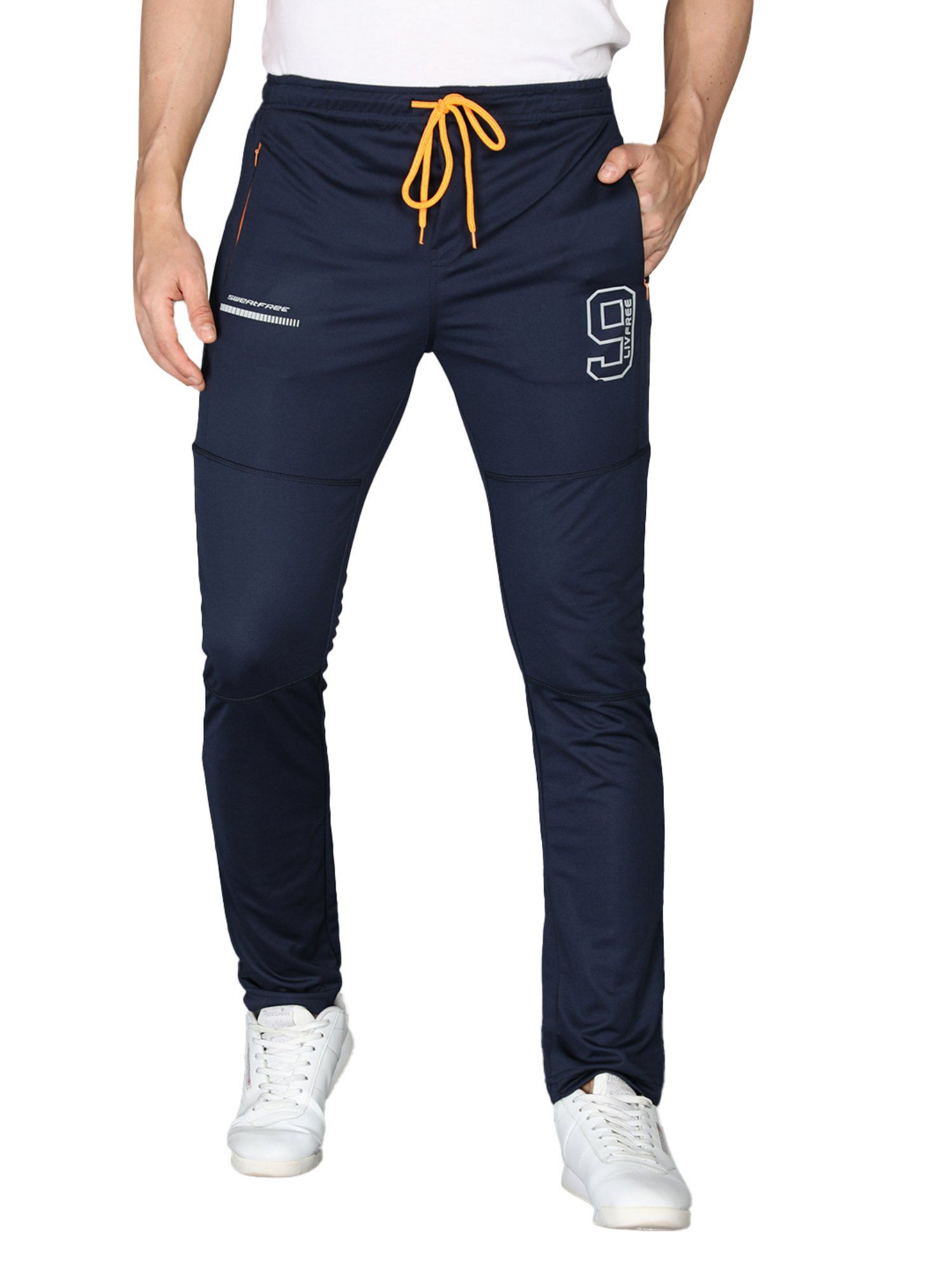 Buy Neva Men Navy Blue Regular Fit Zipped Pocket Track Pants Online