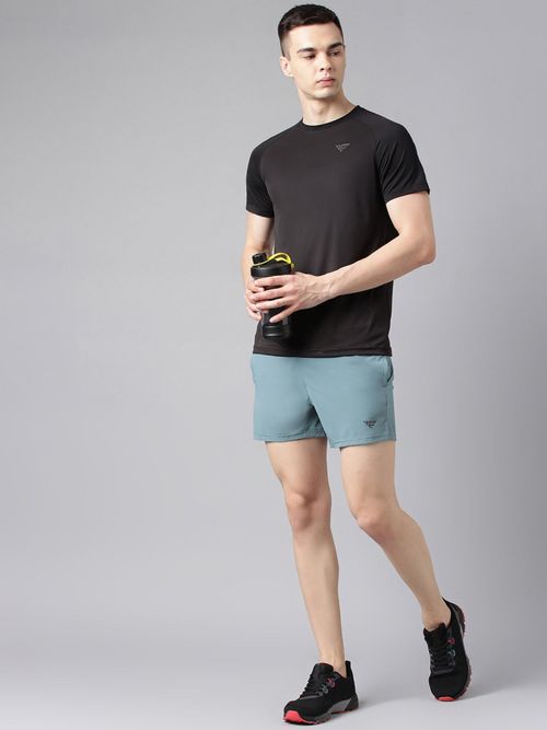 Buy WOODS Solid Sage Green Shorts for Men Online - Main Image
