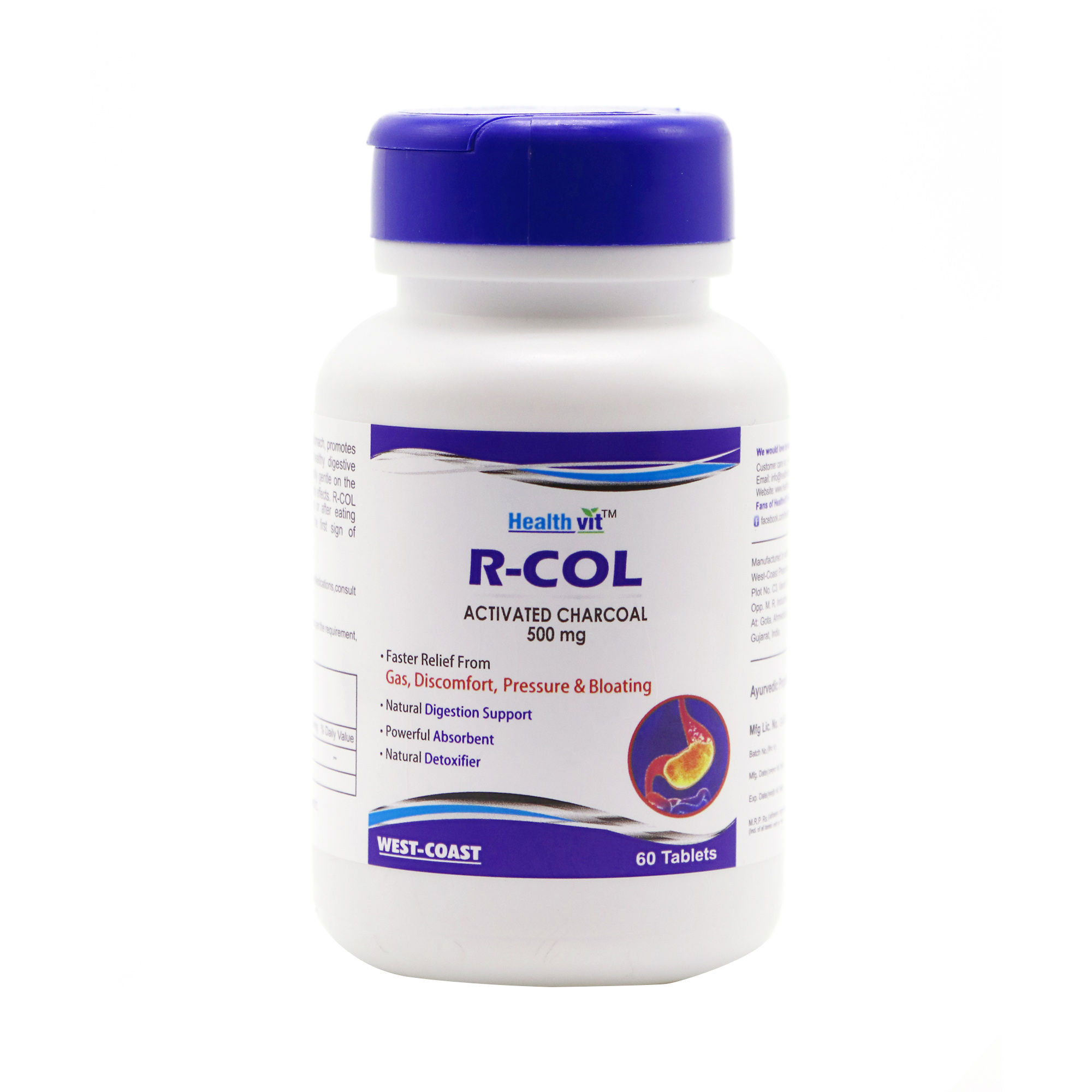 Healthvit R-COL Activated Charcoal 500mg
