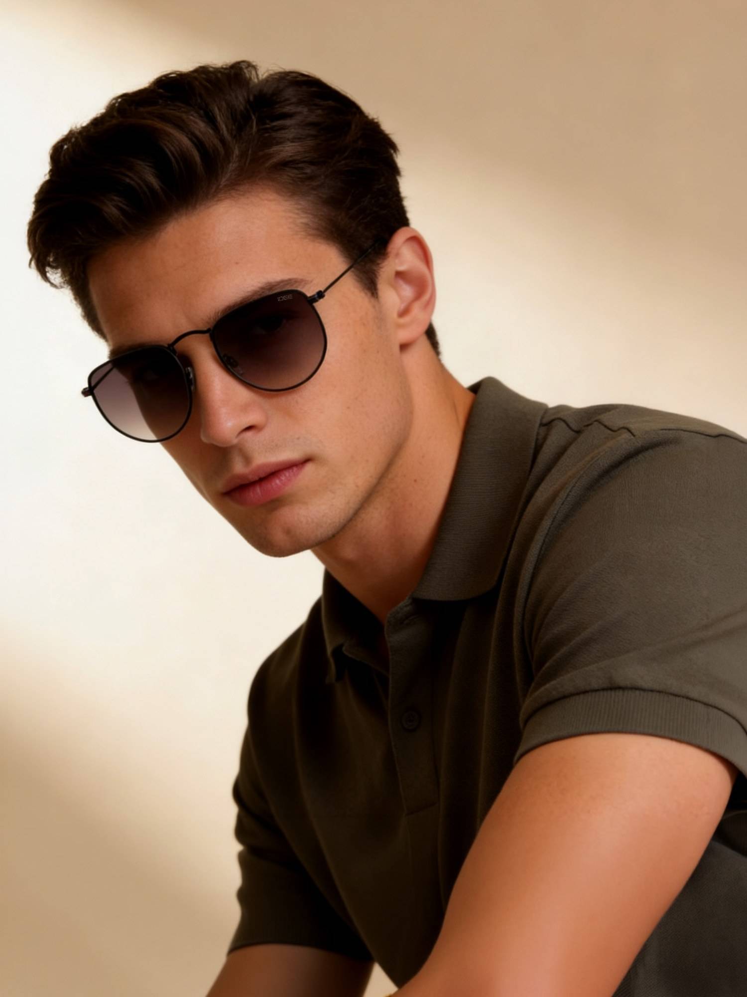 IDEE Grey Round 100% Uv Protected Sunglasses For Men Size 50
