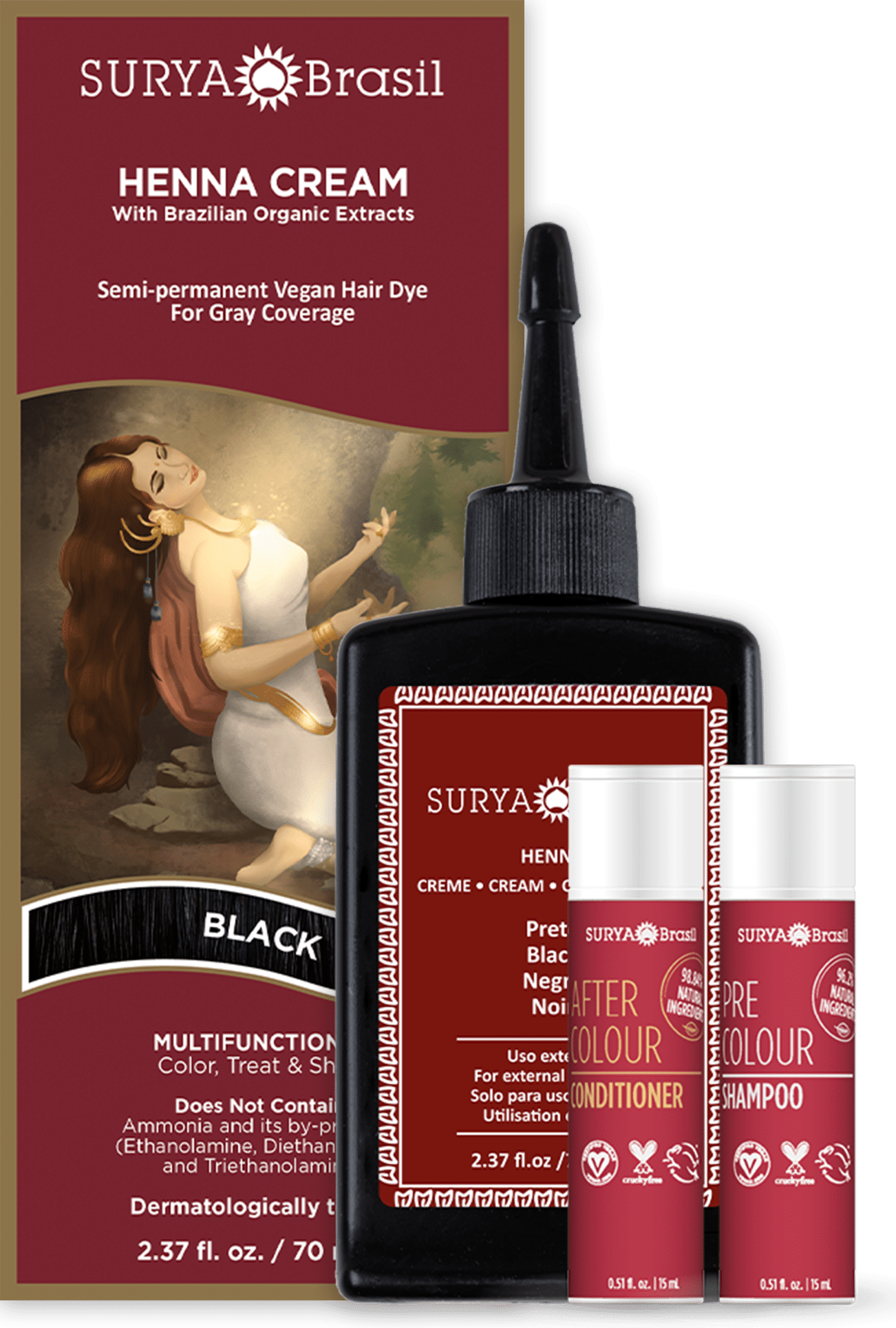 Buy Surya Brasil Henna Hair Color Cream Black Online