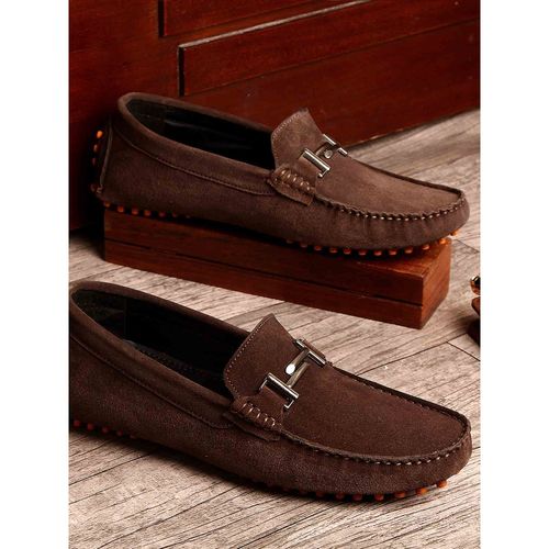 Louis Stitch Loafers And Moccasins : Buy Louis Stitch Italian Moccasins  Black Suede Plain Loafers for Men Online