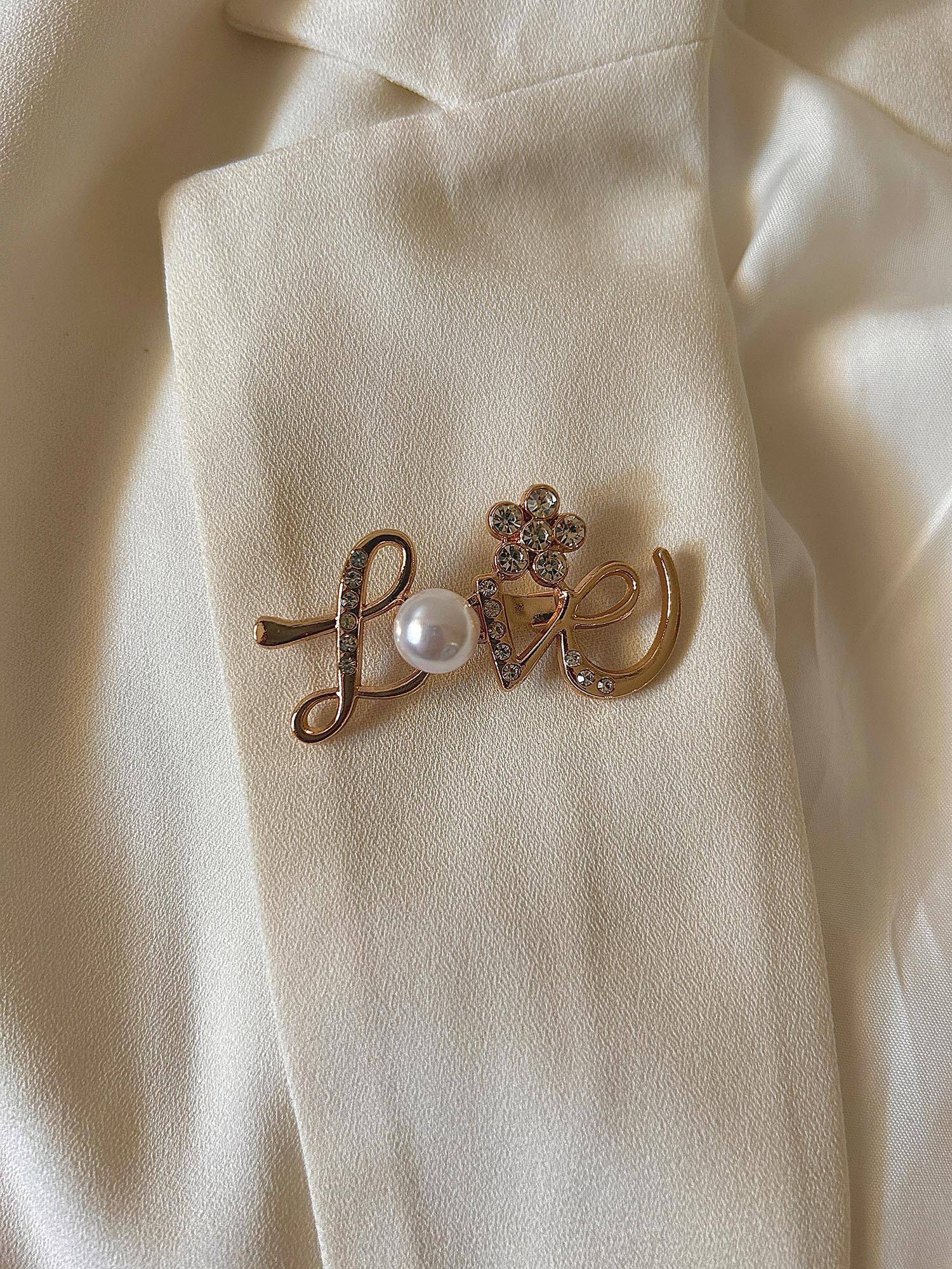 AMOSSH Love Pearl Pin Brooch