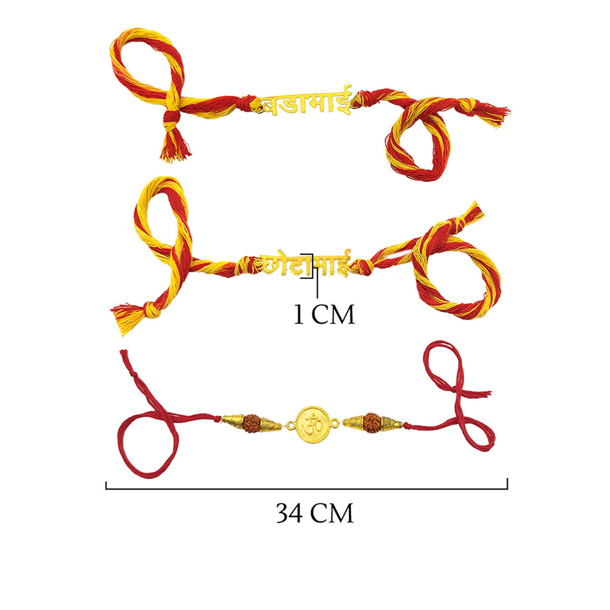 Yellow Chimes Traditional Gold Plated Rakhi Set Buy Yellow Chimes