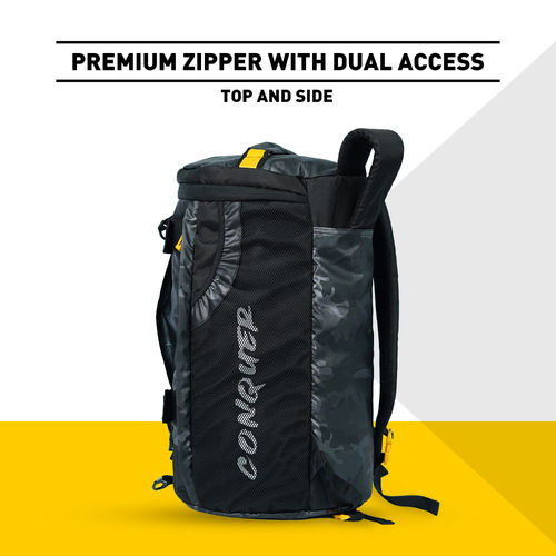 Buy MuscleBlaze Hybrid Gym Bag Cum Backpack Duffle Bag Camo Grey