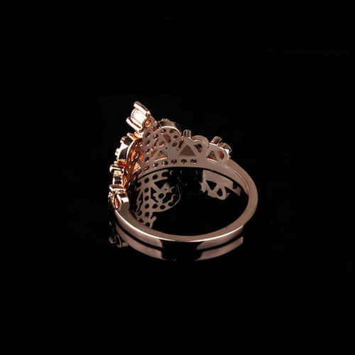 Buy Jewels Galaxy Women'S Fashion Ad Crown Design Rose Gold Plated Pluhsy  Ring For Women Online
