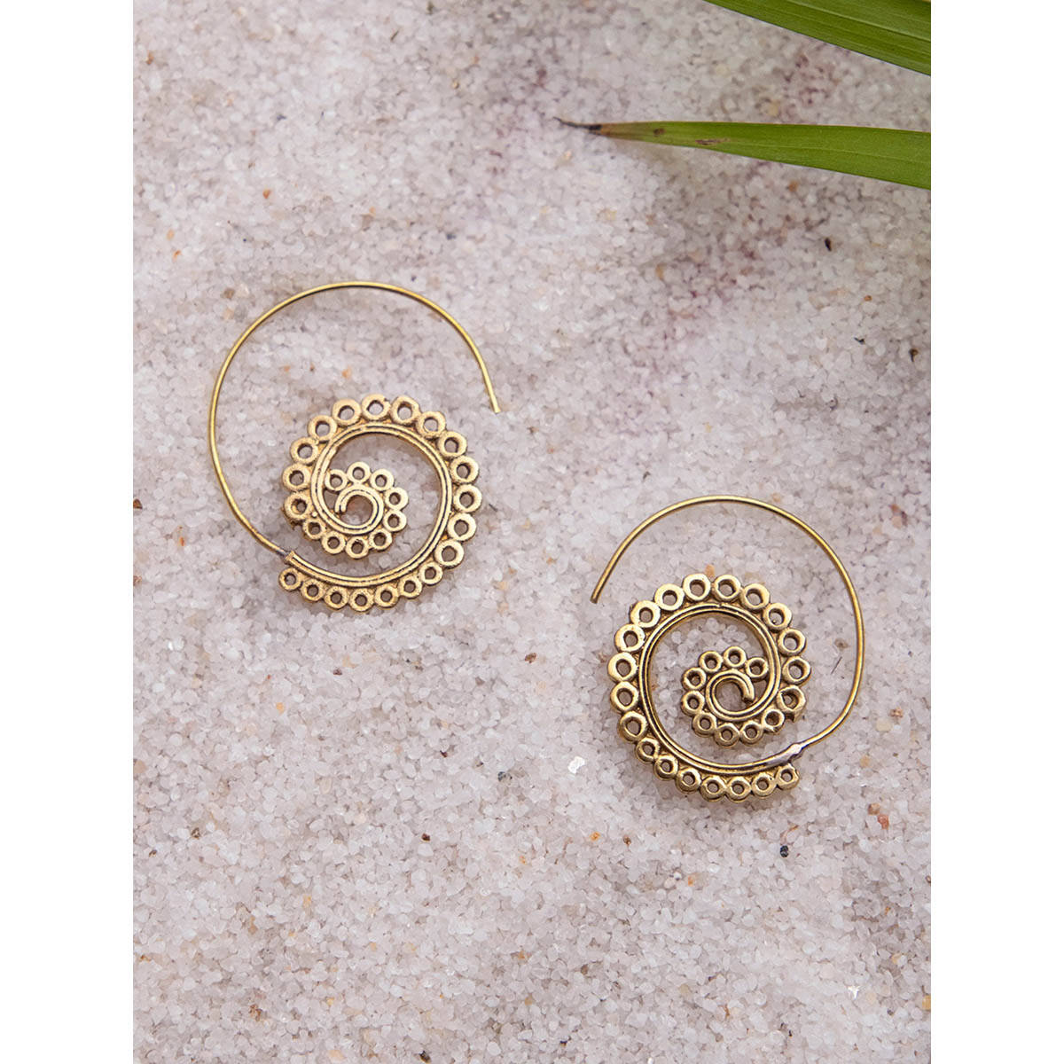 Studio One Love Dainty Delight Gold-Plated Handmade Brass Hoop Earrings