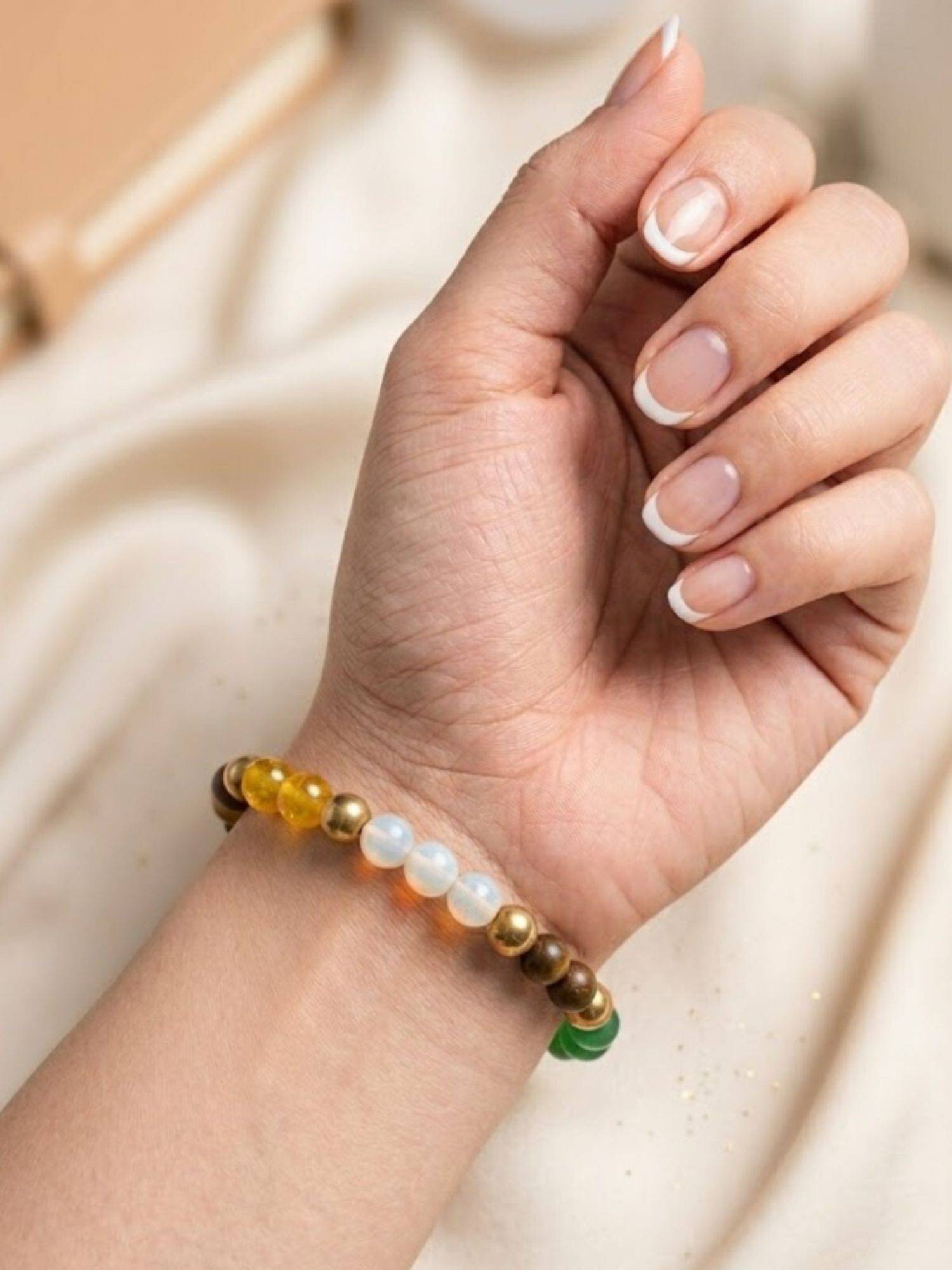 Accessher Dhanyog Natural Multi-Color Gemstone Healing Bracelet