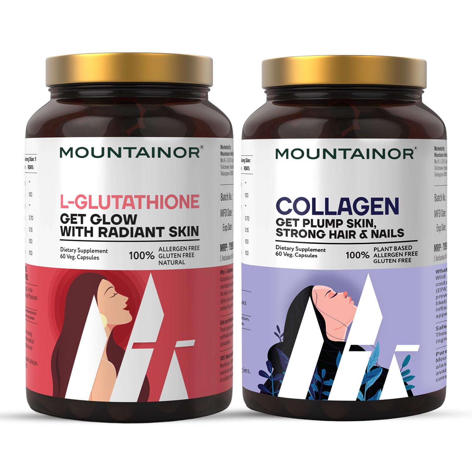 mountainor natural l glutathione 1000mg for Healthy , Brightening & Radiant Skin (60 Veg Mountainor L-Glutathione Vegetarian Capsule for