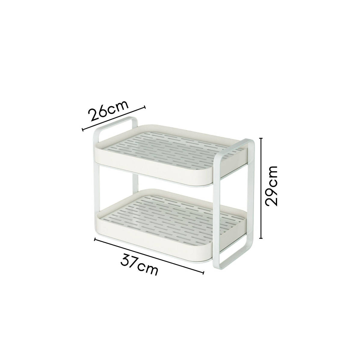 Buy Nestasia White Double Decker Metal Organiser Rack Online