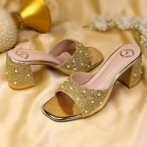 Buy YASSIO Women Gold Ofreen Heels Online