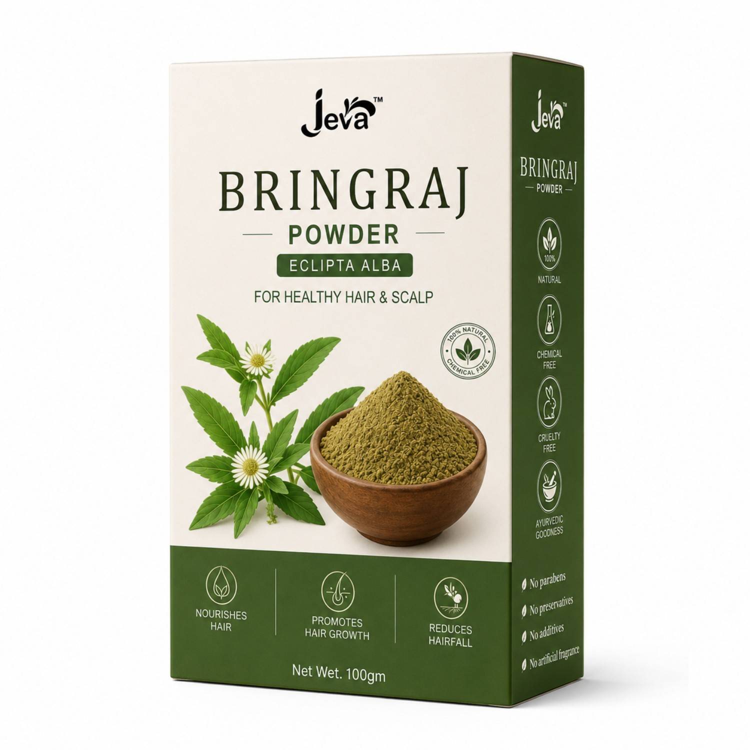 Jeva Bhringraj Herbal Hair Care Powder - Herbal Hair Tonic, Hair Growth, Strong Hair